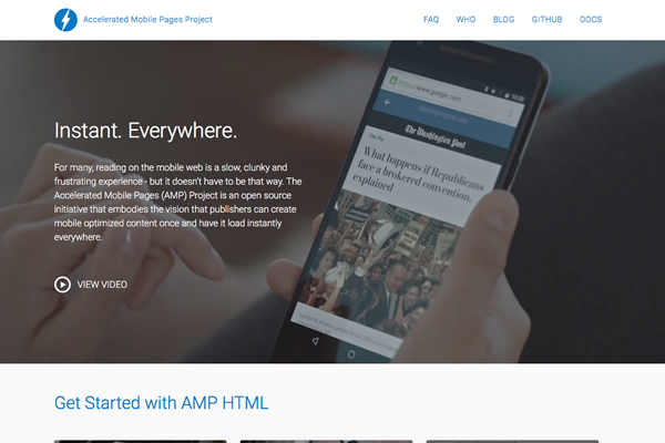 Accelerated Mobile Pages Projectイメージ